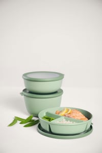 Dóza na potraviny Mepal Cirqula Bento Bowl s 3 priehradkami, vzduchotesná, 1000 ml, farba Nordic Sage 5