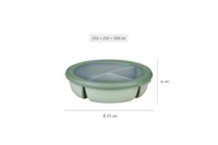 Dóza na potraviny Mepal Cirqula Bento Bowl s 3 priehradkami, vzduchotesná, 1000 ml, farba Nordic Sage 6