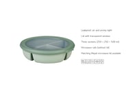 Dóza na potraviny Mepal Cirqula Bento Bowl s 3 priehradkami, vzduchotesná, 1000 ml, farba Nordic Sage 3