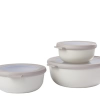 Sada okrúhlych mís Mepal Cirqula, 3-dielna, Nordic White – 350 ml, 750 ml a 1250 ml – dózy na potraviny, vhodné do chladničky, mrazničky a mikrovlnnej rúry 1