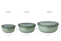 Sada okrúhlych mís Mepal Cirqula, 3-dielna, Nordic White – 350 ml, 750 ml a 1250 ml – dózy na potraviny, vhodné do chladničky, mrazničky a mikrovlnnej rúry 3