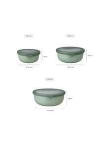 Sada 3 dóz na potraviny Mepal Cirqula – 350 ml, 750 ml a 1250 ml – Nordic Sage – vzduchotesné, vhodné do mikrovlnnej rúry a mrazničky 3