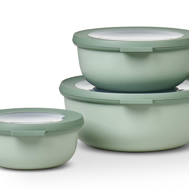 Sada 3 dóz na potraviny Mepal Cirqula – 350 ml, 750 ml a 1250 ml – Nordic Sage – vzduchotesné, vhodné do mikrovlnnej rúry a mrazničky