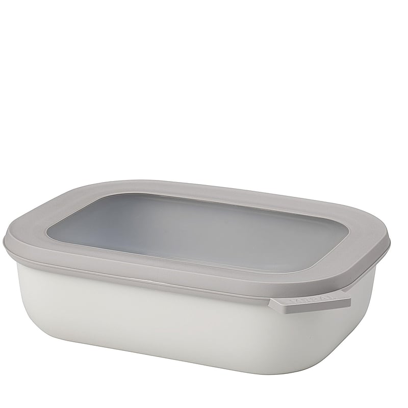Recipient alimentar dreptunghiular Mepal Cirqula Multi Bowl - 1000 ml - Nordic White - caserolă ermetică, potrivită pentru cuptorul cu microunde
