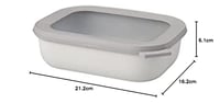 Recipient alimentar dreptunghiular Mepal Cirqula Multi Bowl - 1000 ml - Nordic White - caserolă ermetică, potrivită pentru cuptorul cu microunde 5