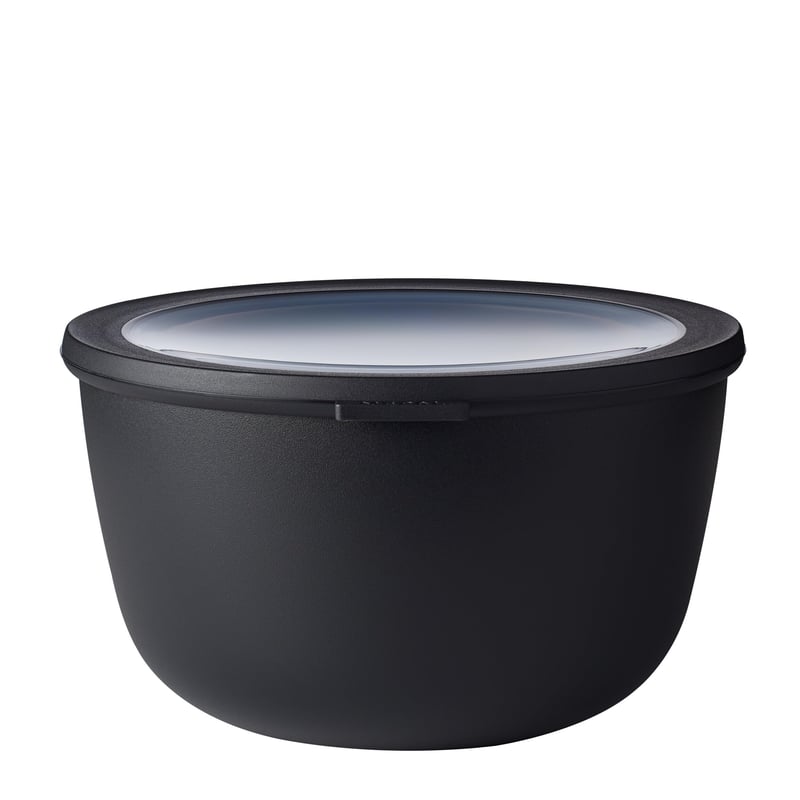 Mepal Cirqula Multi Bowl Round okrúhla dóza na potraviny 3000 ml – Nordic Black – vzduchotesná, vhodná do mikrovlnnej rúry a umývačky riadu