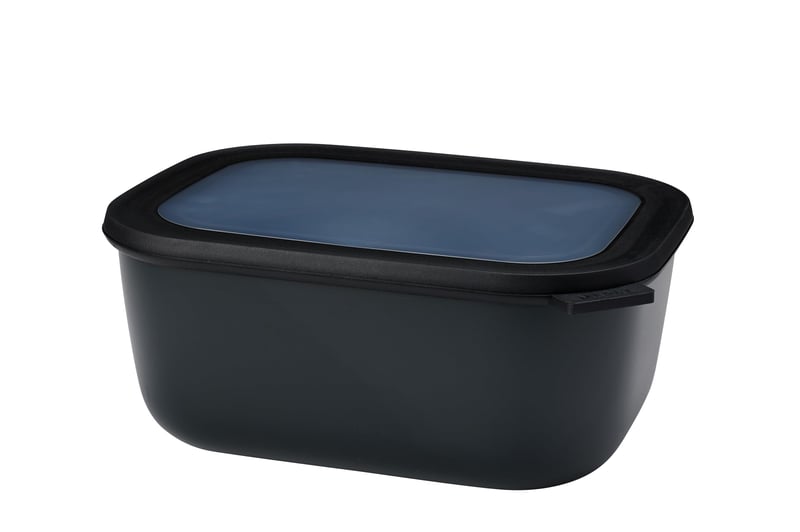 Recipient pentru alimente dreptunghiular Mepal Cirqula Multi Bowl - 3000 ml - Nordic Black - ermetic, potrivit pentru frigider și cuptorul cu microunde