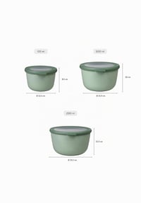 Mepal Cirqula Round set posuda od 3 dijela – 500 ml, 1000 ml i 2000 ml – Nordic Sage – posude za čuvanje hrane, pogodne za hladnjak, zamrzivač i mikrovalnu pećnicu 3