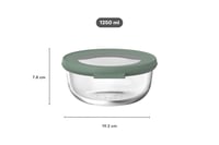 Sklenená dóza na potraviny Mepal Cirqula s viečkom – 1200 ml – Nordic Sage – vhodná do rúry, mikrovlnnej rúry, mrazničky aj umývačky riadu – do 550 °C 3
