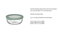 Recipient din sticlă cu capac Mepal Cirqula – 3000 ml – Nordic sage – potrivit pentru cuptor, cuptor cu microunde, congelator și mașina de spălat vase 2