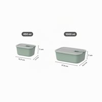 Mepal EasyClip set posuda za čuvanje hrane 3 dijela - S poklopcem i kliznim zatvaračem - Pogodno za mikrovalnu pećnicu, hladnjak i zamrzivač - 2x 450 ml + 1000 ml - Nordic Sage 3