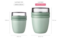 Mepal Ellipse Lunchpot Nádoba na jogurt a müsli – 500 ml + 200 ml – farba Nordic Sage – vhodná do mikrovlnnej rúry a umývačky riadu 3