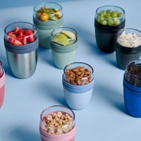 Mepal Ellipse Lunchpot Nádoba na jogurt a müsli – 500 ml + 200 ml – farba Nordic Sage – vhodná do mikrovlnnej rúry a umývačky riadu 6