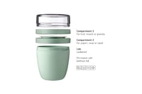 Mepal Ellipse Lunchpot Nádoba na jogurt a müsli – 500 ml + 200 ml – farba Nordic Sage – vhodná do mikrovlnnej rúry a umývačky riadu 2
