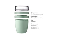 Desiatový box Mepal Ellipse Mini na müsli a jogurt - Oddelené priehradky - Vhodné do mrazničky, mikrovlnnej rúry a umývačky riadu - 300 ml + 120 ml 3