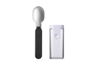 Lingură pliabilă Mepal Ellipse - Lingură de voiaj reutilizabilă din oțel inoxidabil cu etui, Nordic Black 1