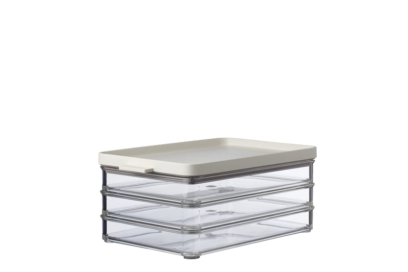 Cutie pentru mezeluri Mepal, set organizator cu 3 niveluri pentru frigider, 3 x 500 ml, Nordic White