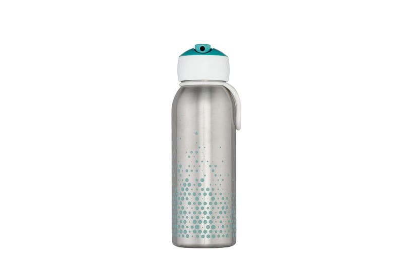 Detská termoska Mepal Flip-Up Campus, 350 ml, tyrkysová, nehrdzavejúca oceľ, bez BPA, 9 hodín teplá a 12 hodín studená