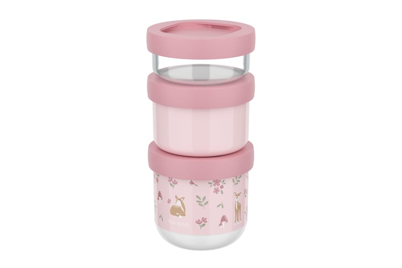 Sada stohovateľných dóz na desiatu Mepal Mio Little Dutch Fairy Garden, 3-dielna – 100 + 175 + 275 ml – vhodné do mikrovlnnej rúry a mrazničky