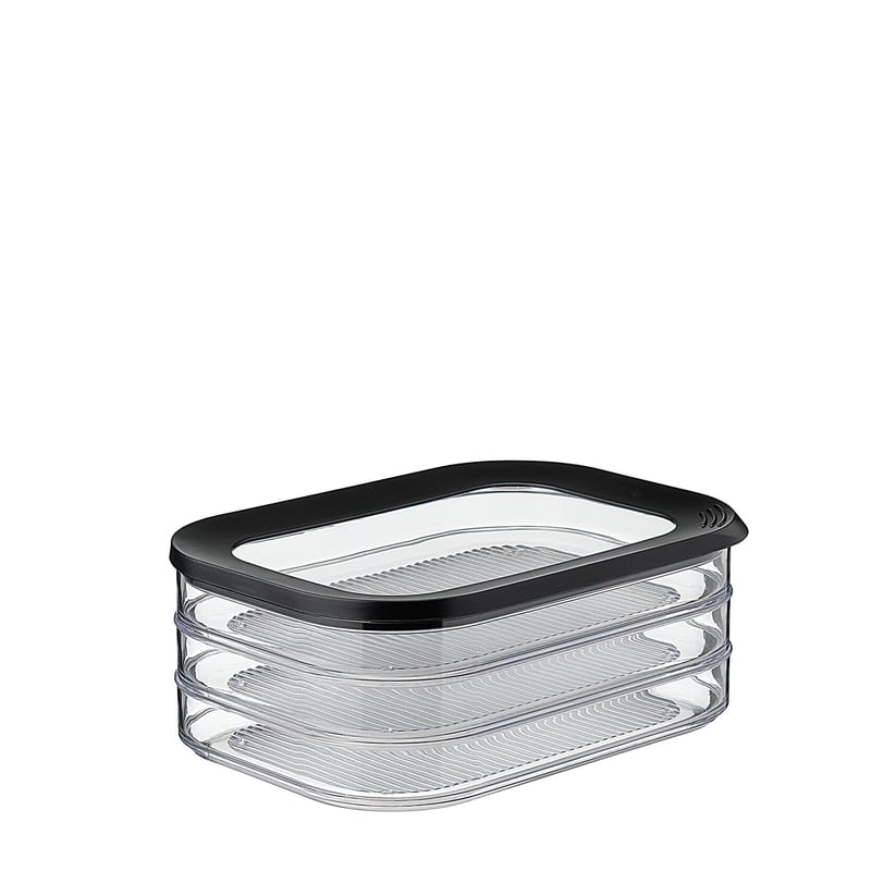 Mepal Modula 3-poschodový box na údeniny a mäso, s vekom, 3 x 550 ml, čierny