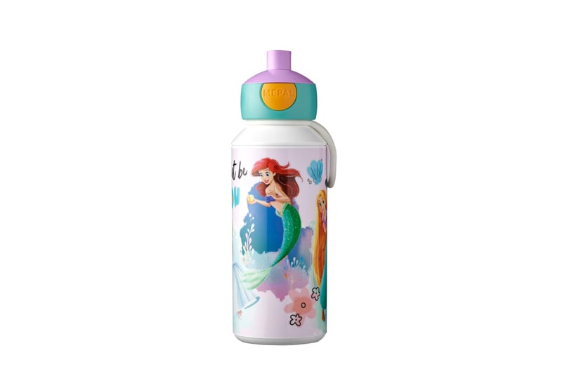 Sticlă pentru copii Mepal Pop-up Campus Disney Princess 400 ml - recipient de apă pentru școală, etanș, fără BPA, lavabil în mașina de spălat vase