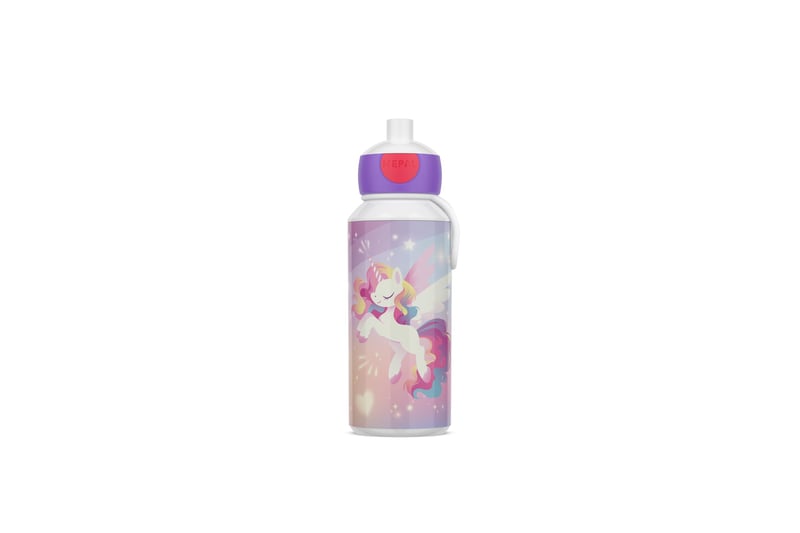 Mepal Pop-up Campus dječja bočica za školu - nepropusna, višekratna, bez BPA, periva u perilici posuđa - 400 ml - Unicorn Glow