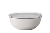 Mepal Silueta servírovacia misa s vekom 5000 ml – Nordic White, vhodná do umývačky riadu a mikrovlnnej rúry, šalátová misa 1