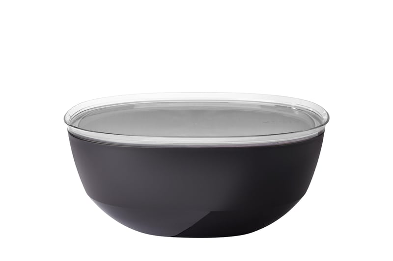 Servírovacia misa Mepal Silueta s pokrievkou – 5000 ml – Nordic Black – vhodná do umývačky riadu a mikrovlnnej rúry – šalátová misa – tanier na tapas