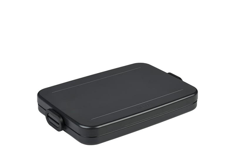 Cutie pentru gustări Mepal Take A Break plată 800 ml Nordic Black – încape atât în geanta de laptop, cât și în rucsac, potrivită pentru 2 sandvișuri sau 4 felii de pâine
