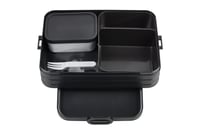 Caserolă pentru prânz Mepal Take A Break Large Bento cu compartimente, 1500 ml, Nordic Black, pentru sandvișuri și gustări 1