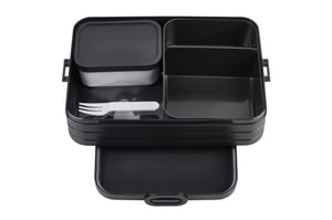 Mepal Take A Break Large Bento Lunchbox ételhordó rekeszekkel 1500 ml Nordic Black szendvicsekhez és snackekhez