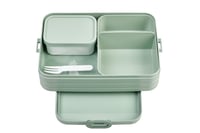 Mepal Take A Break Large Bento kutija za užinu s pregradama 1500 ml Nordic Sage sivo-zelena kutija za ručak za sendviče i grickalice 1