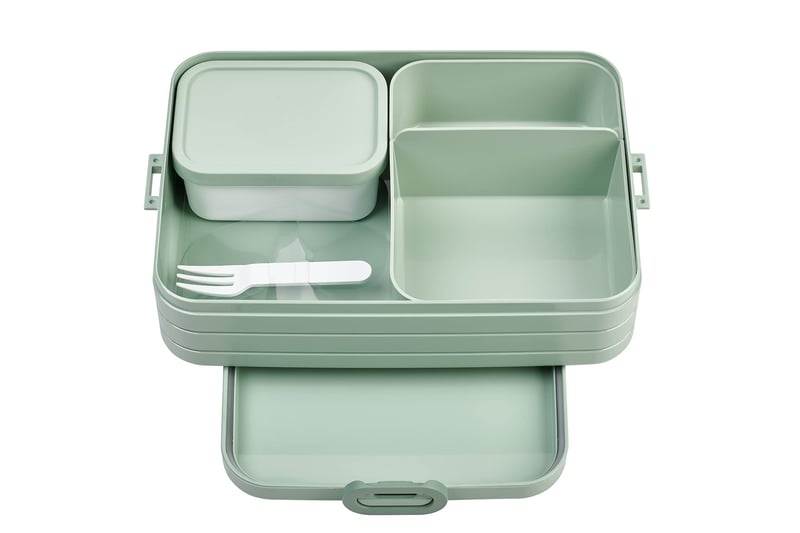Mepal Take A Break Large Bento kutija za užinu s pregradama 1500 ml Nordic Sage sivo-zelena kutija za ručak za sendviče i grickalice