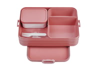 Mepal Take A Break Large Bento kutija za užinu s pretincima - Kutija za ručak za sendviče i grickalice - 1500 ml - Vivid Mauve 1