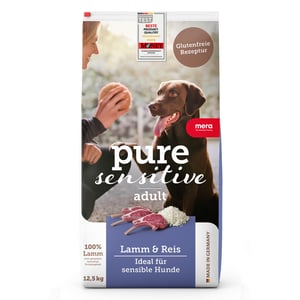 MERA Pure Sensitive Bárány és Rizs száraz kutyatáp érzékeny emésztésű kutyáknak – gluténmentes, 12,5 kg
