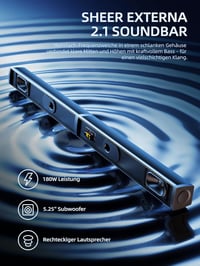 MEREDO 2.1 Hangfal TV-hez és PC-hez - Leválasztható Soundbar Mélynyomóval, 5 EQ Mód, 180W, BT 5.4, USB, ARC, 80 cm 3