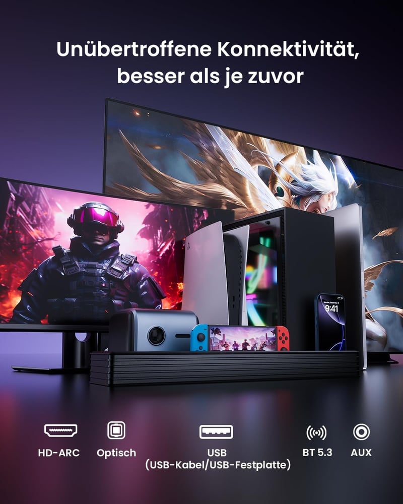 MEREDO 3.1 Soundbar szubwooferrel RGB szinkronizációval TV és PC játékhoz