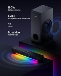 MEREDO 3.1 Soundbar szubwooferrel RGB szinkronizációval TV és PC játékhoz 6