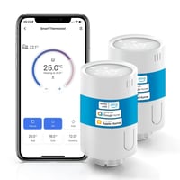 Meross Okos Radiátor Termosztát 2 db - Hub Szükséges, WiFi Fűtésszabályzó, HomeKit, Alexa, Google Asszisztens Kompatibilis, Hangvezérlés 1