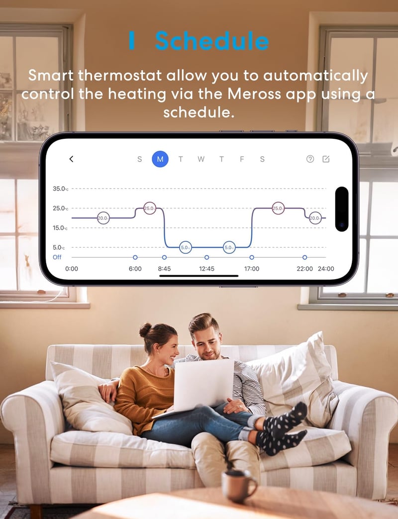 Meross Okos Radiátor Termosztát 2 db - Hub Szükséges, WiFi Fűtésszabályzó, HomeKit, Alexa, Google Asszisztens Kompatibilis, Hangvezérlés