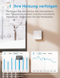 Meross Okos Termosztát Kazánhoz - WiFi Fűtésszabályozó Siri és Google Hangvezérléssel, LED Érintőkijelzővel, Távvezérelhető, Fehér 3