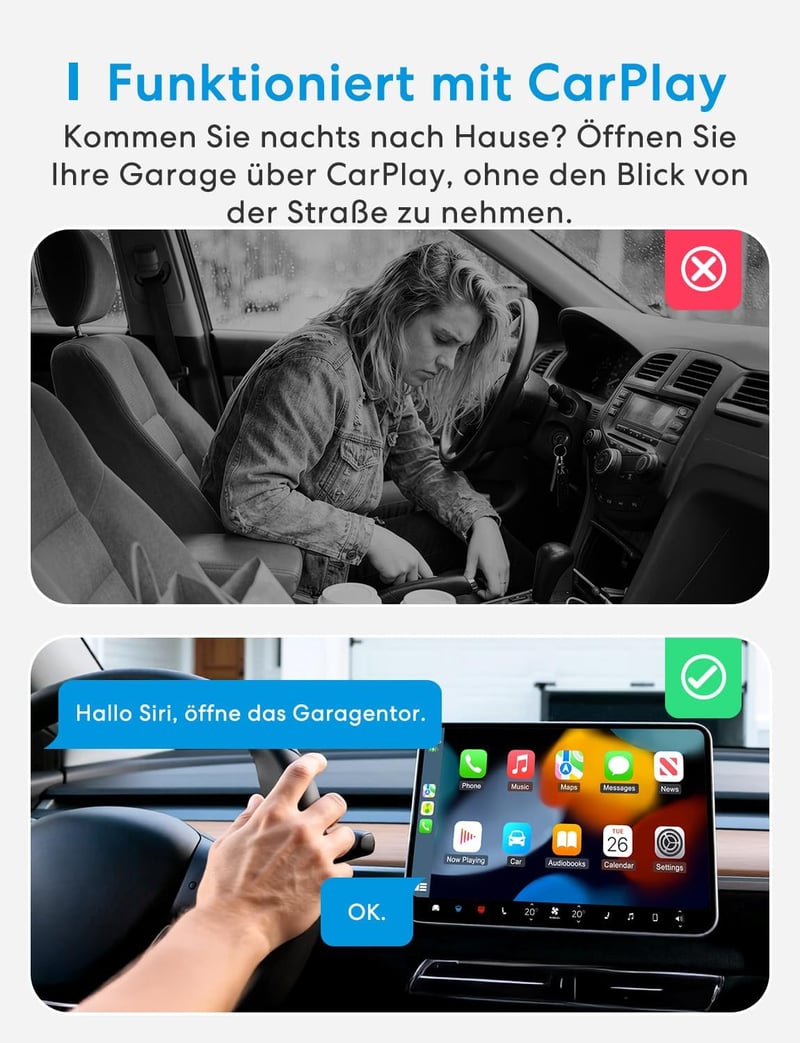 meross Smart WiFi Garázskapu Nyitó, Alexa és Google Asszisztens Kompatibilis - HomeKit, Single