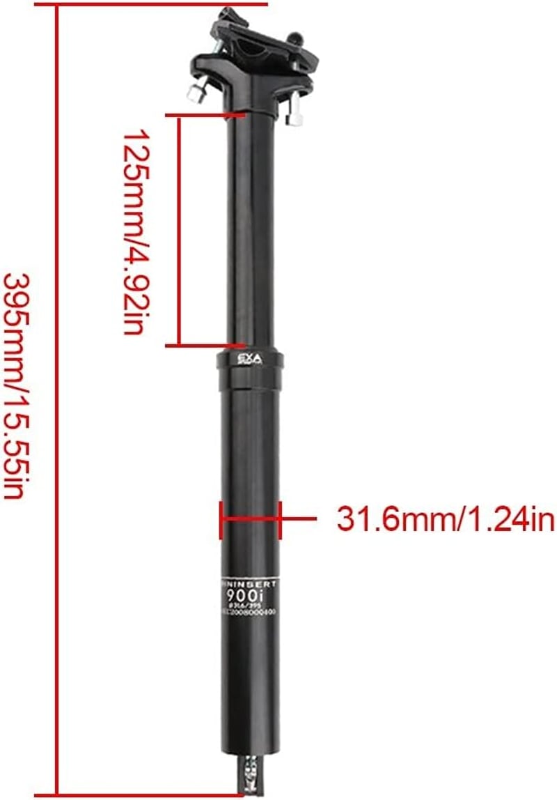 MEROURII Hidraulikus Teleszkópos Nyeregcső MTB Kerékpárokhoz - 30.9/31.6 mm, Állítható Magasság, Alumínium, Vízálló, 395/345 mm
