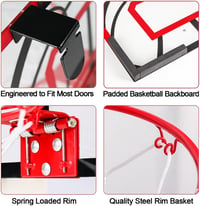 MerryXGift Mini Kosárlabda Gyűrű Szobai Beltéri Kosárlabda Hoop 4 Labdapumpával - Red / Black, Sporty-modern 5