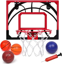 MerryXGift Mini Kosárlabda Gyűrű Szobai Beltéri Kosárlabda Hoop 4 Labdapumpával - Red / Black, Sporty-modern 1