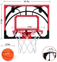MerryXGift Mini Kosárlabda Gyűrű Szobai Beltéri Kosárlabda Hoop 4 Labdapumpával - Red / Black, Sporty-modern 6