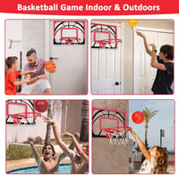 MerryXGift Mini Kosárlabda Gyűrű Szobai Beltéri Kosárlabda Hoop 4 Labdapumpával - Red / Black, Sporty-modern 3