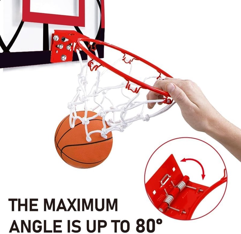 MerryXGift Mini Kosárlabda Gyűrű Szobai Beltéri Kosárlabda Hoop 4 Labdapumpával - Red / Black, Sporty-modern