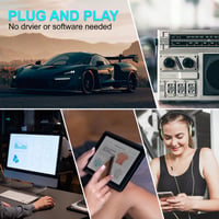 Mersoco Bluetooth 5.0 kazettaadapter autóhoz, mikrofonnal - fekete 6