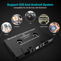 Mersoco Bluetooth 5.0 kazettaadapter autóhoz, mikrofonnal - fekete 4